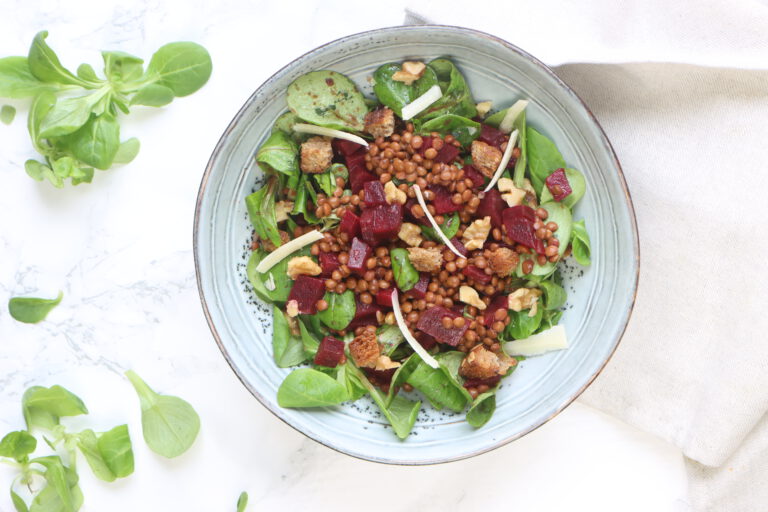 Bietensalade met linzen